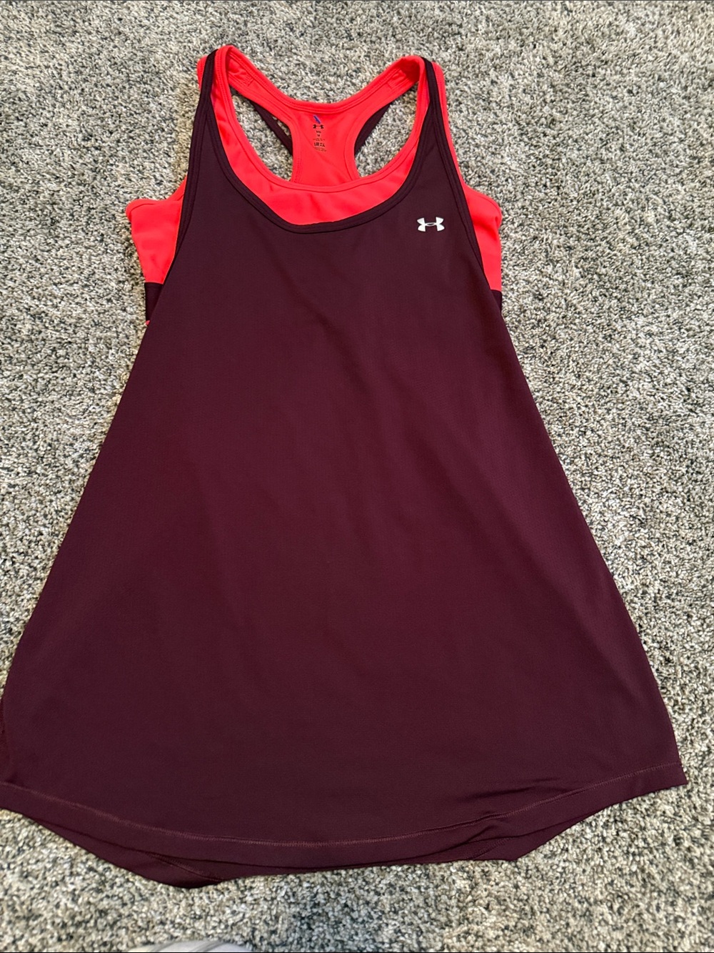 Under Armour Women's Maroon & Coral Layered Racerback Tank